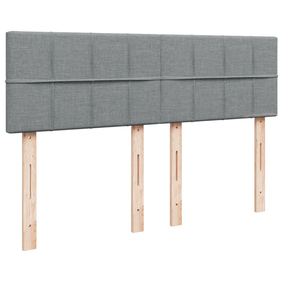 Cama box spring con colchón tela gris claro 140x200