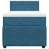 Cama box spring con colchón terciopelo azul 100x200