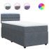 Cama box spring con colchón terciopelo gris oscuro 100x200