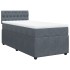 Cama box spring con colchón terciopelo gris oscuro 100x200