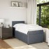 Cama box spring con colchón terciopelo gris oscuro 100x200