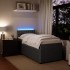 Cama box spring con colchón terciopelo gris oscuro 100x200