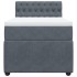 Cama box spring con colchón terciopelo gris oscuro 100x200