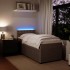 Cama box spring con colchón terciopelo gris claro 100x200