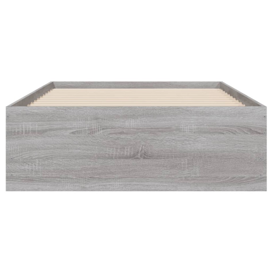 Cama con cajones madera de ingeniería gris Sonoma 90x190