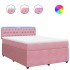 Cama box spring con colchón terciopelo rosa 140x190