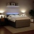 Cama box spring con colchón terciopelo gris claro 140x200