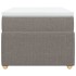 Cama box spring con colchón tela gris taupe 90x190