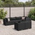 Set de muebles de jardín y cojines 7 pzas ratán sintético