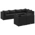Set de muebles de jardín y cojines 7 pzas ratán sintético