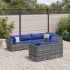 Set de muebles de jardín 7 pzas y cojines ratán sintético