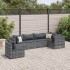 Set de muebles de jardín 6 pzas y cojines ratán sintético