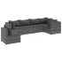 Set de muebles de jardín 6 pzas y cojines ratán sintético