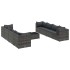 Set de muebles de jardín 9 pzas y cojines ratán sintético