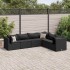 Set muebles de jardín 6 piezas y cojines ratán sintético
