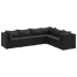 Set muebles de jardín 6 piezas y cojines ratán sintético