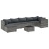 Set de muebles de jardín 8 pzas y cojines ratán sintético