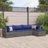 Set de muebles de jardín 5 pzas y cojines ratán sintético