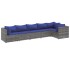 Set de muebles de jardín 6 pzas y cojines ratán sintético