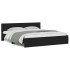 Estructura de cama con cabecero negra 200x200