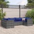 Set de muebles de jardín 6 pzas y cojines ratán sintético
