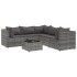 Set de muebles de jardín 6 pzas y cojines ratán sintético