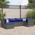Set de muebles de jardín 6 pzas y cojines ratán sintético