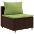 Set muebles de jardín 5 piezas y cojines ratán sintético