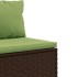 Set muebles de jardín 5 piezas y cojines ratán sintético