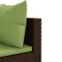 Set muebles de jardín 5 piezas y cojines ratán sintético