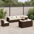Set sofás de jardín 8 piezas y cojines ratán sintético