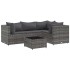 Set de muebles de jardín 5 pzas y cojines ratán sintético