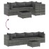 Set de muebles de jardín 5 pzas y cojines ratán sintético