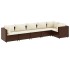 Set muebles de jardín 6 piezas y cojines ratán sintético