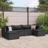 Set muebles de jardín 6 piezas y cojines ratán sintético