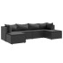 Set muebles de jardín 6 piezas y cojines ratán sintético