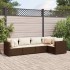 Set muebles de jardín 5 piezas y cojines ratán sintético