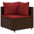 Set muebles de jardín 7 piezas y cojines ratán sintético