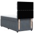 Cama box spring con colchón terciopelo gris oscuro 100x200
