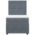 Cama box spring con colchón terciopelo gris oscuro 80x200