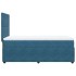 Cama box spring con colchón terciopelo azul oscuro 100x200