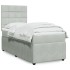 Cama box spring con colchón terciopelo gris claro 100x200