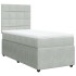 Cama box spring con colchón terciopelo gris claro 100x200