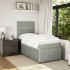 Cama box spring con colchón terciopelo gris claro 100x200