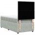 Cama box spring con colchón terciopelo gris claro 100x200