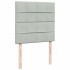 Cama box spring con colchón terciopelo gris claro 100x200