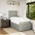 Cama box spring con colchón terciopelo gris claro 90x190