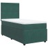 Cama box spring con colchón terciopelo verde oscuro 80x200