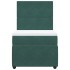 Cama box spring con colchón terciopelo verde oscuro 80x200