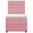 Cama box spring con colchón terciopelo rosa 90x200